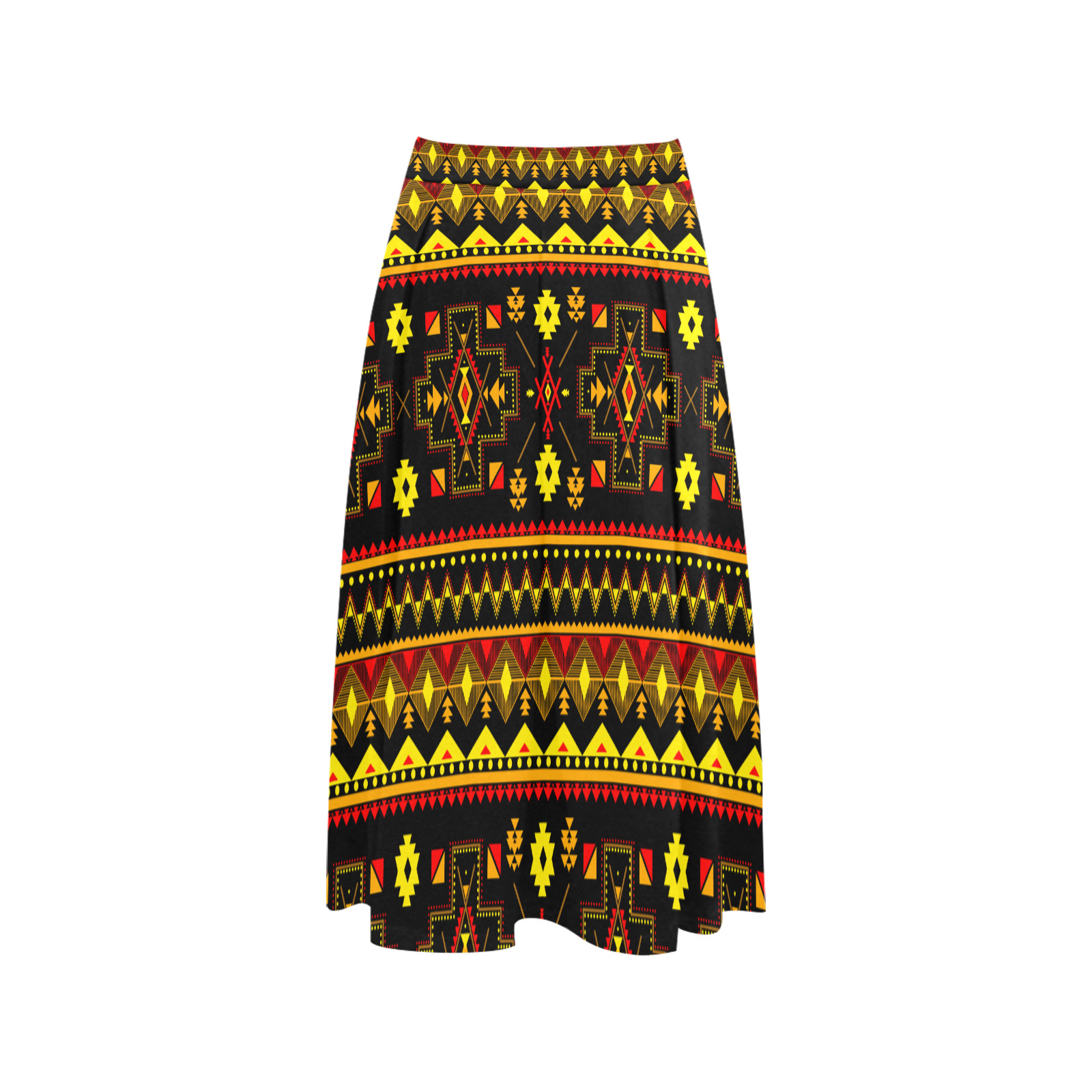 Aboriginal Ethnic Tribal Pattern Mnemosyne Women's Crepe Skirt (Model D16)