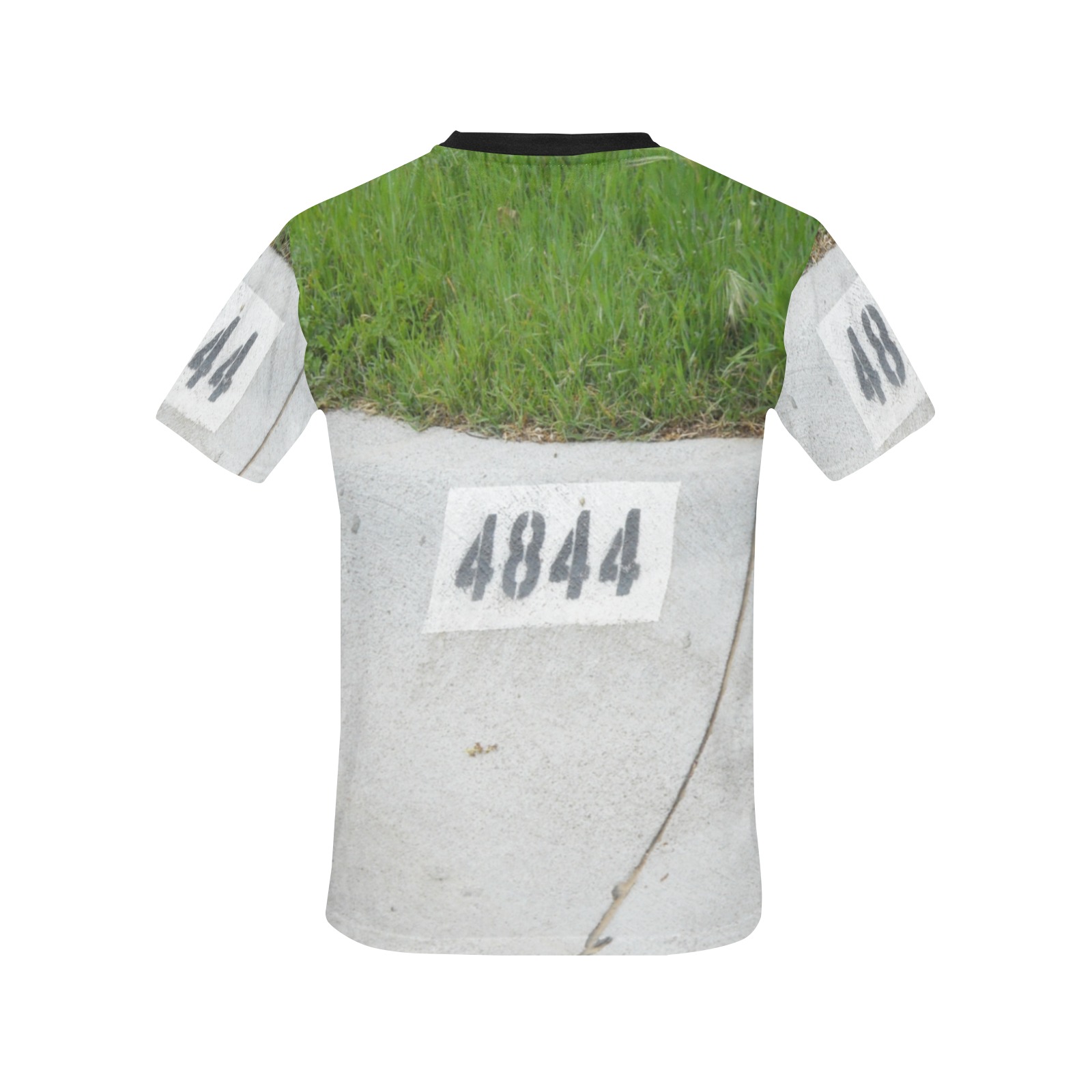 4844 Street Number 4844 with black collar Men's All Over Print Crew Neck T ...
