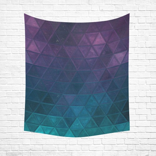 mosaic triangle 21 Cotton Linen Wall Tapestry 51"x 60"