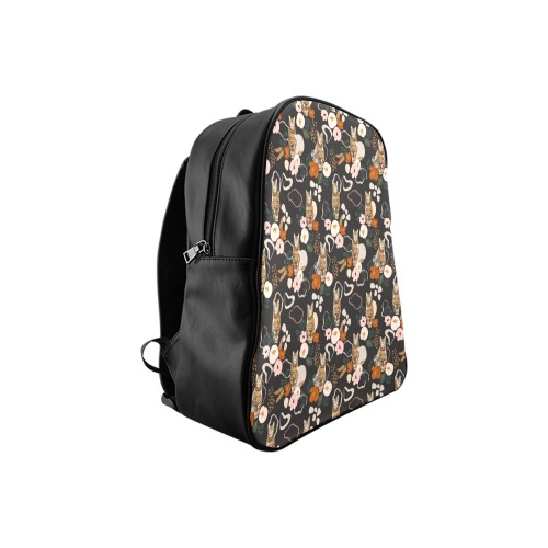 FLOWERY WILD CAT II -02 School Backpack (Model 1601)(Small)