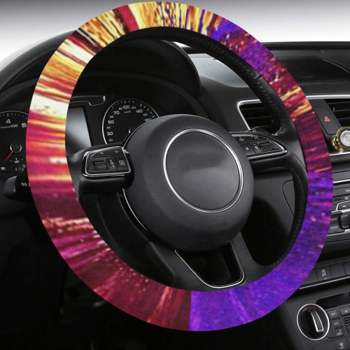Melted Glitch Steering Wheel Cover with Anti-Slip Insert