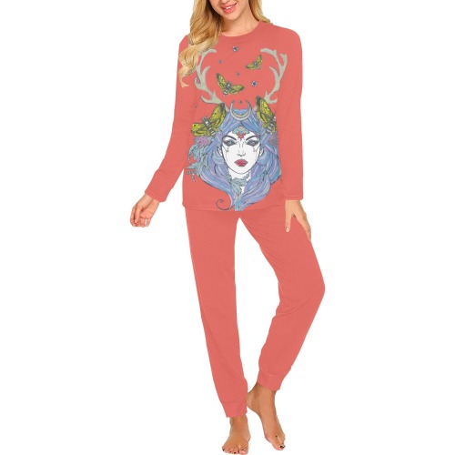 Goddess Sun Moon Earth Melon Women's All Over Print Pajama Set