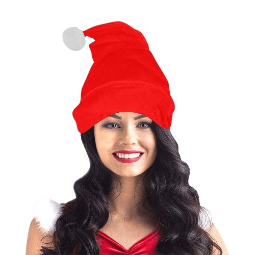 Merry Christmas Red Solid Color Santa Hat