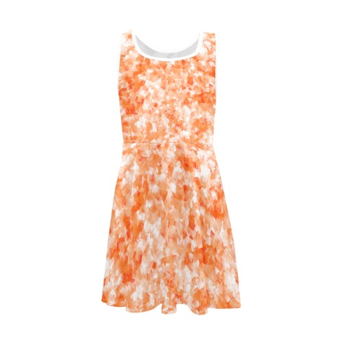 Orange/white sundress Girls' Sleeveless Sundress (Model D56)