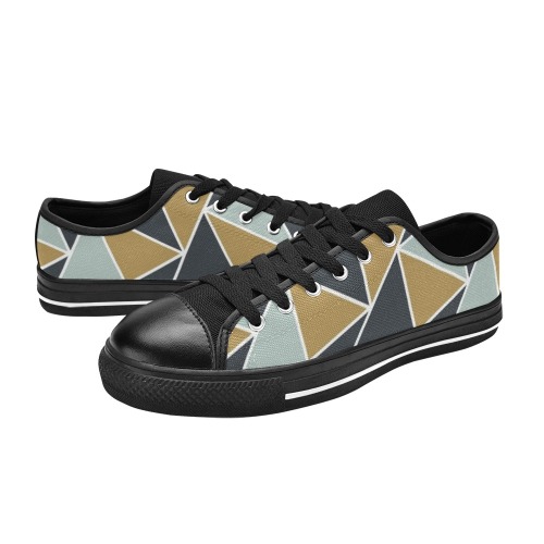 Geometric Triangles Low Top Canvas Shoes for Kid (Model 018)