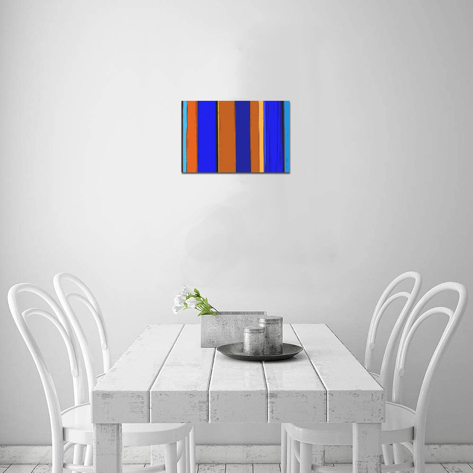 Abstract Blue And Orange 930 Upgraded Canvas Print 12"x8"