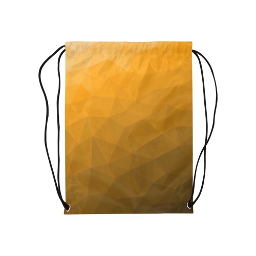 Orange gradient geometric mesh pattern Medium Drawstring Bag Model 1604 (Twin Sides) 13.8"(W) * 18.1"(H)