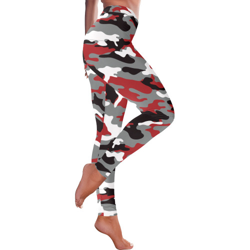 Hypebeast Modern Fashion Camouflage Camo Women's Low Rise Leggings (Invisible Stitch) (Model L05)