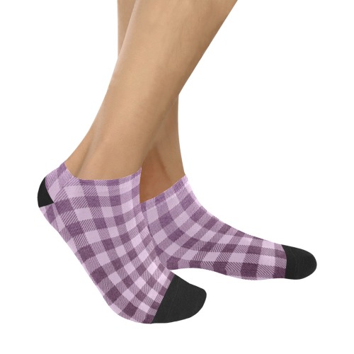 Pastel Rose Plaid Men's Ankle Socks