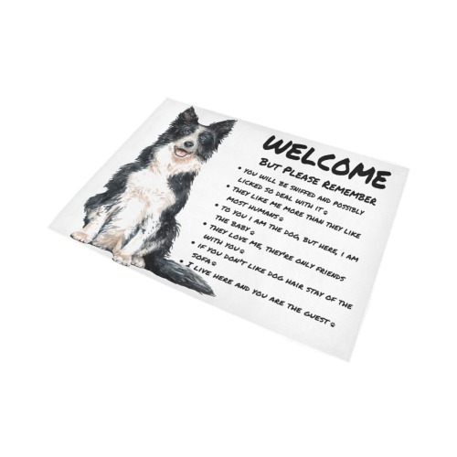 Welcome Happy Smiling Dog Area Rug7'x5'