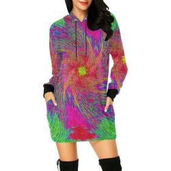 Colorful Venus All Over Print Hoodie Mini Dress (Model H27)