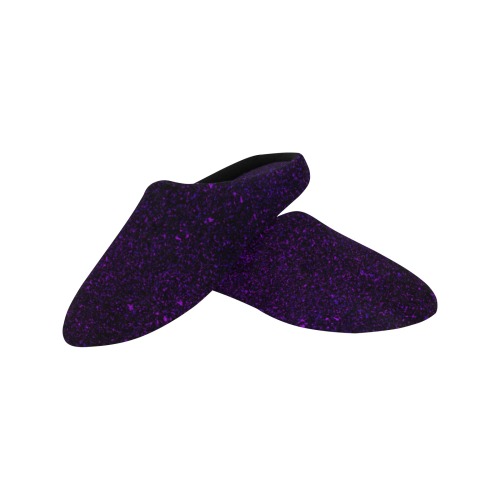 Ô Lavender and Blue Night Sky Women's Non-Slip Cotton Slippers (Model 0602)