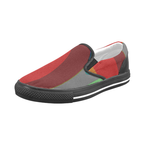 Colorful Abstract 118 Slip-on Canvas Shoes for Kid (Model 019)