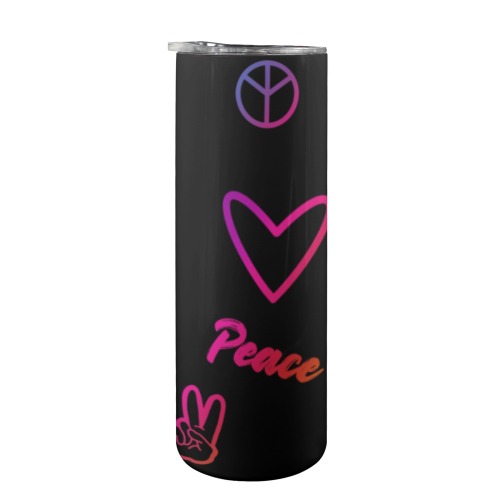 Peace & Love 20oz 20oz Tall Skinny Tumbler with Lid and Straw