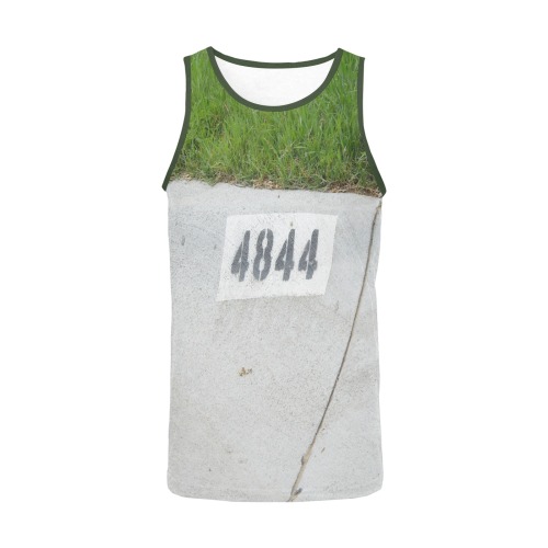 Street Number 4844 with Dark Green Collar Men's All Over Print Tank Top (Model T57)