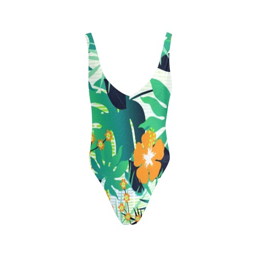 GROOVY FUNK THING FLORAL Sexy Low Back One-Piece Swimsuit (Model S09)