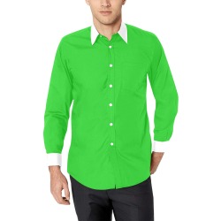 Light Green Shirt Men's All Over Print Casual Dress Shirt (Model T61)