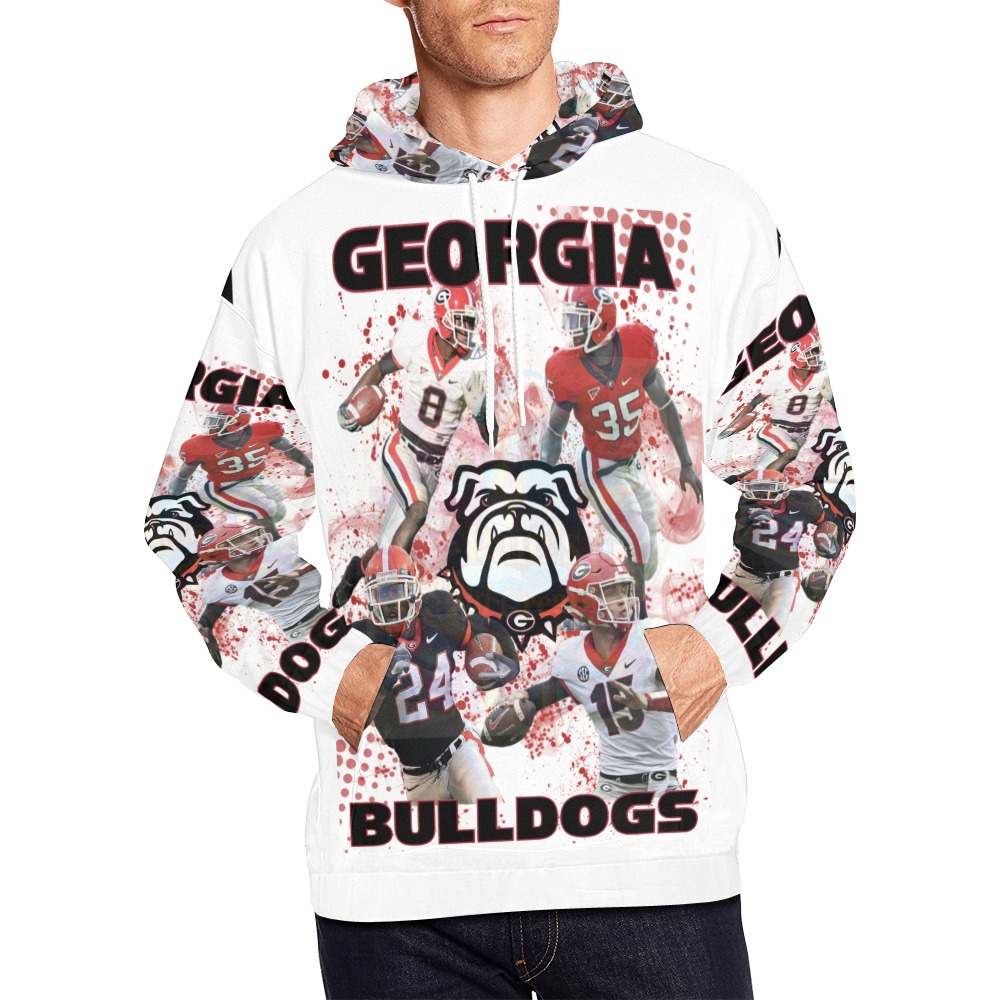 Georgia All Over White All Over Print Hoodie for Men (USA Size) (Model H13)