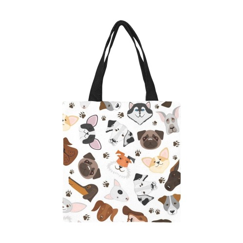 Dog Print Small Tote All Over Print Canvas Tote Bag/Small (Model 1697)