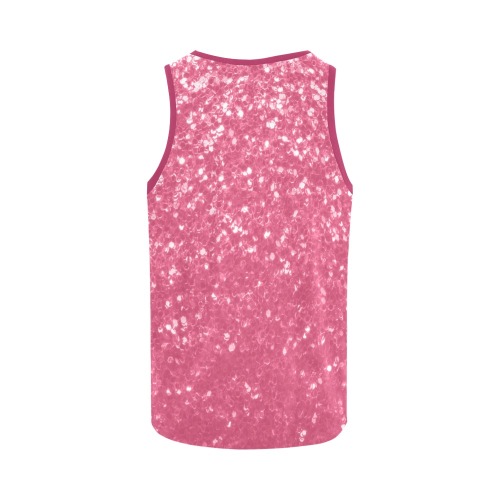 Magenta light pink red faux sparkles glitter All Over Print Tank Top for Women (Model T43)