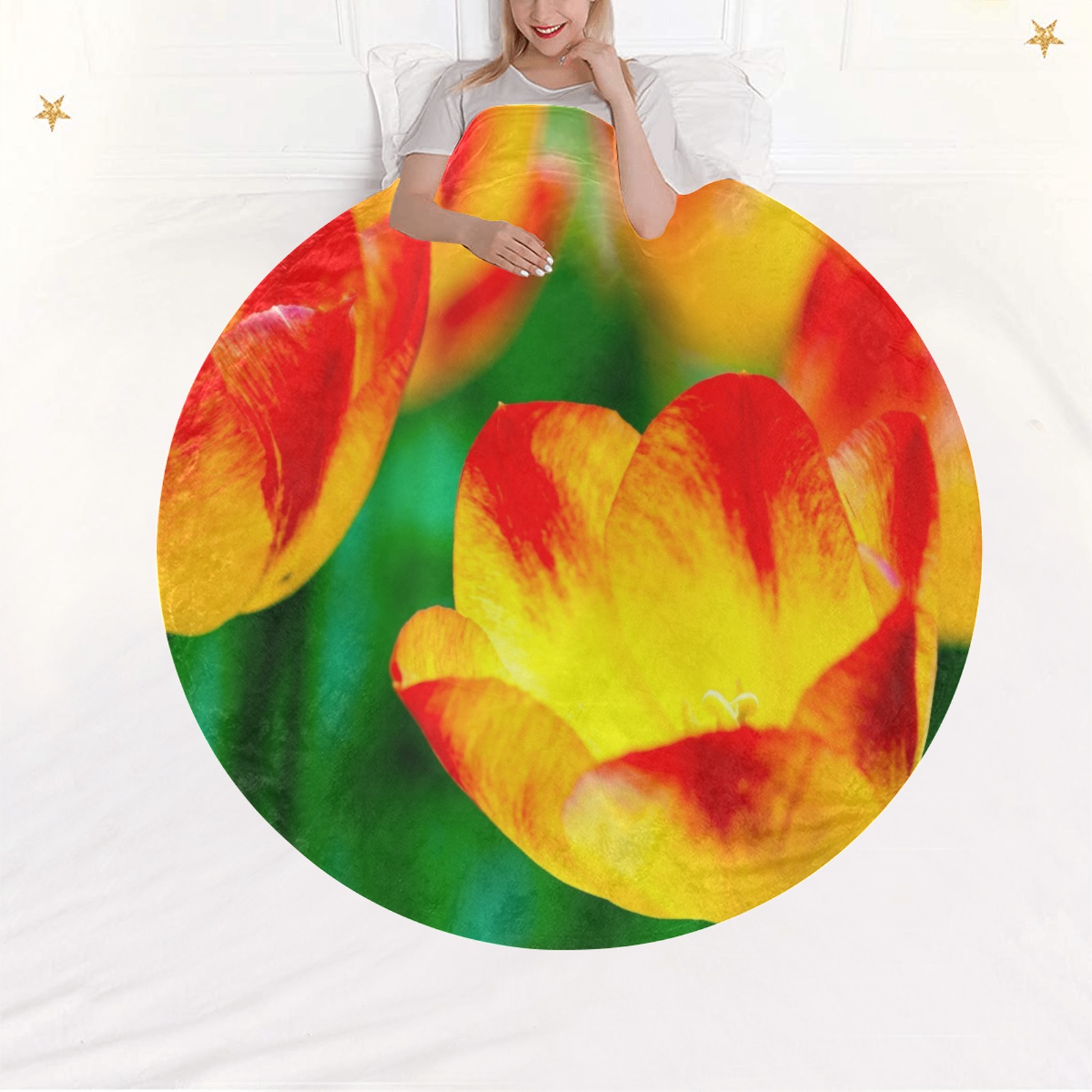 Mandella_Awd35148  Circular Micro Fleece Blanket 60