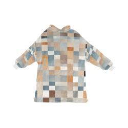 Abstract checkered pattern. Pastel beige colors Blanket Hoodie for Men