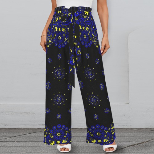 blue yellow bandana dark colors country western look