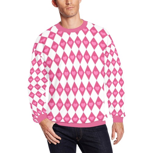 Valentine Hearts - Unisex Sweatshirt All Over Print Crewneck Sweatshirt for Men (Model H18)