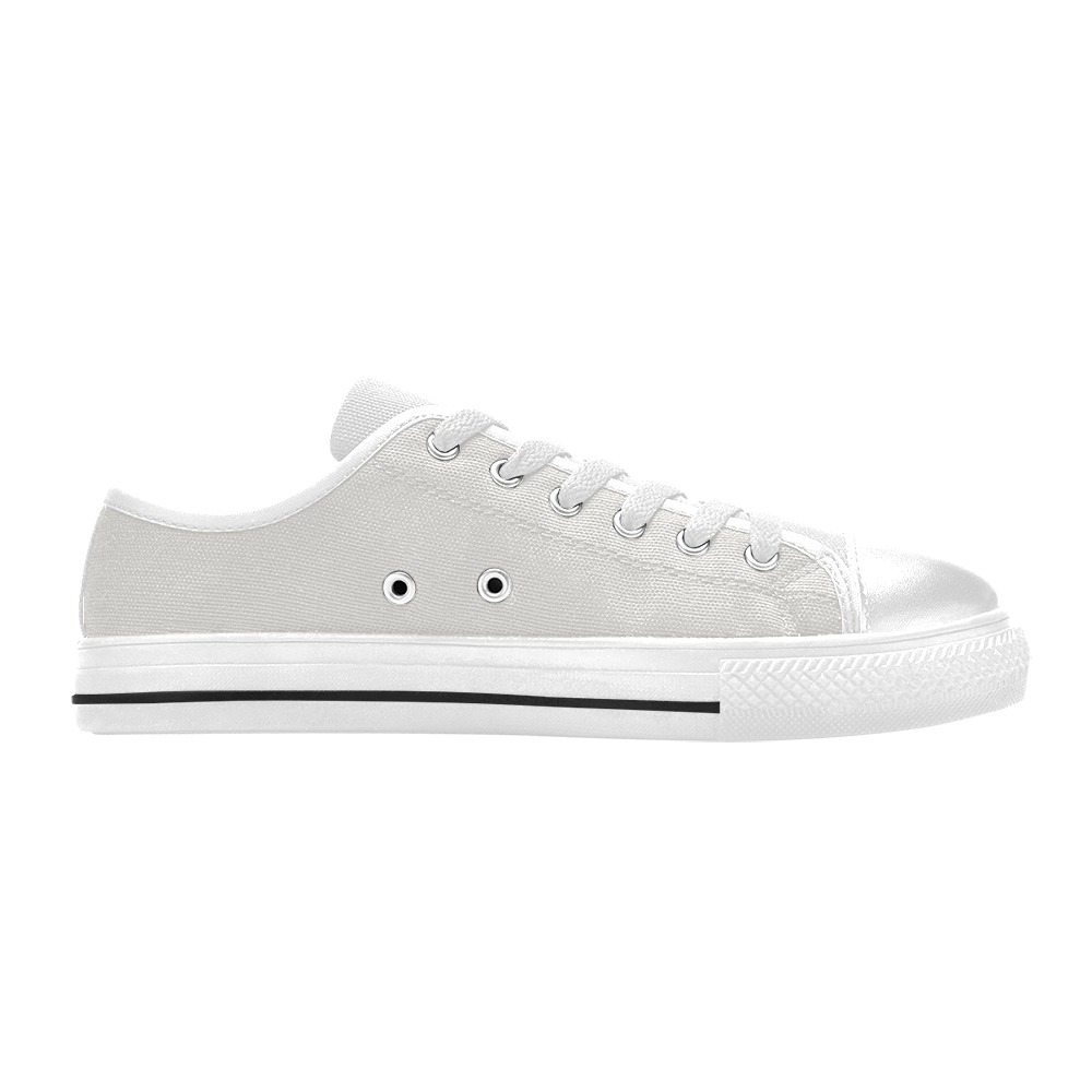 White Alyssum Low Top Canvas Shoes for Kid (Model 018)