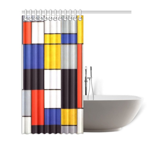 Composition A by Piet Mondrian Shower Curtain 66"x72"