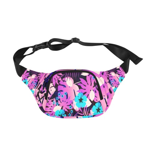 GROOVY FUNK THING FLORAL PURPLE Fanny Pack/Small (Model 1677)