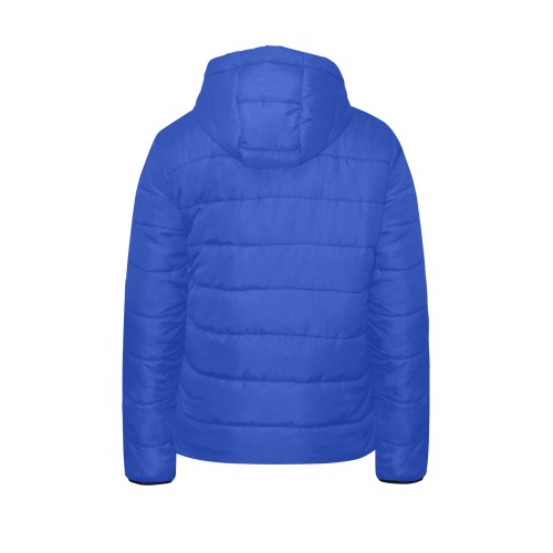 color Egyptian blue Kids' Padded Hooded Jacket (Model H45)