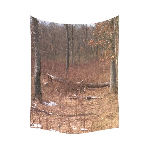 Falling tree in the woods Polyester Peach Skin Wall Tapestry 60"x 80"