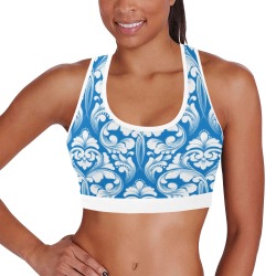 Cute Damask Sports Bra Women's All Over Print Sports Bra (Model T52)