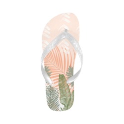 Abstract_tropical_plants_pastel Flip Flops for Men/Women (Model 040)