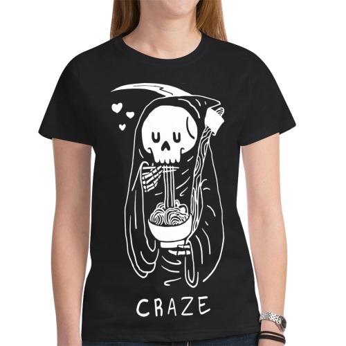 Critical Craze Ramen Death New All Over Print T-shirt for Women (Model T45)