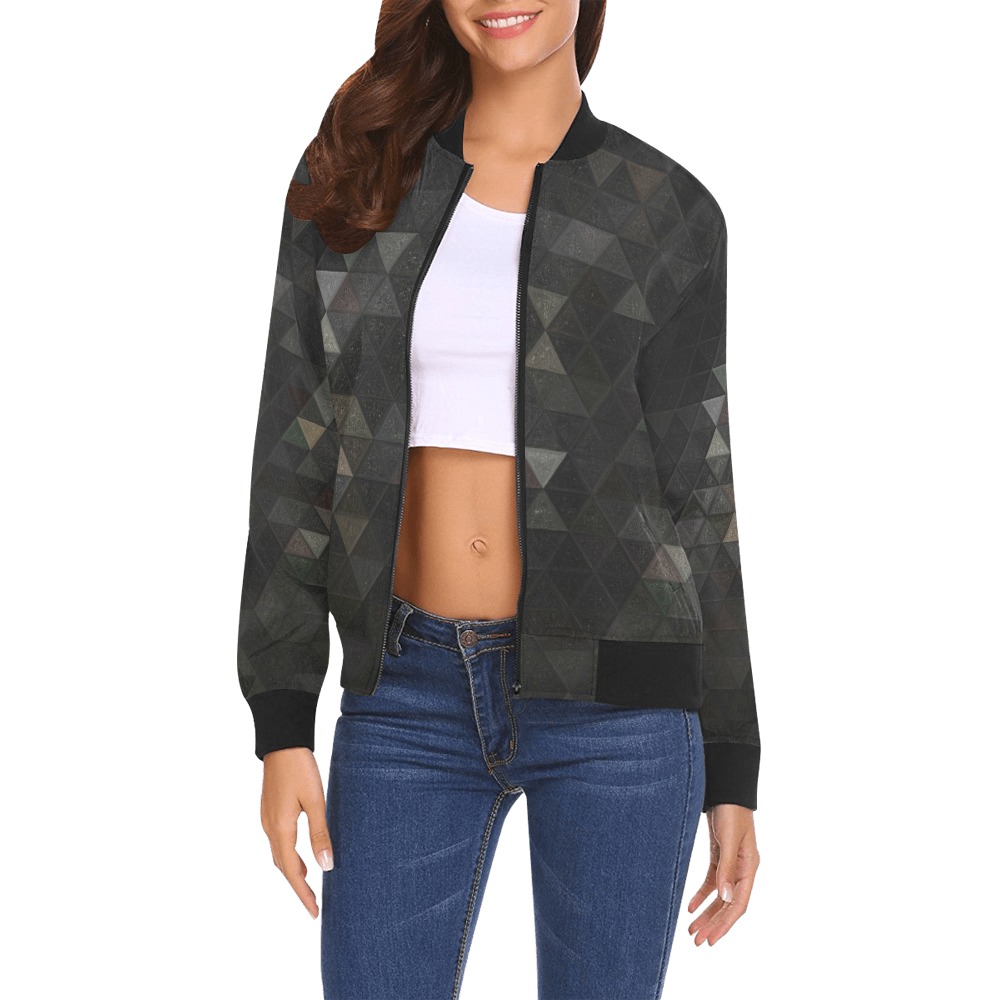 mosaic triangle 26 All Over Print Bomber Jacket for Women (Model H19)