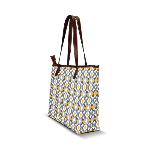 Retro Angles Abstract Geometric Pattern Shoulder Tote Bag (Model 1646)