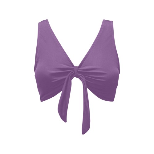 Solid Colors Purple Chest Bowknot Bikini Top (Model S33)