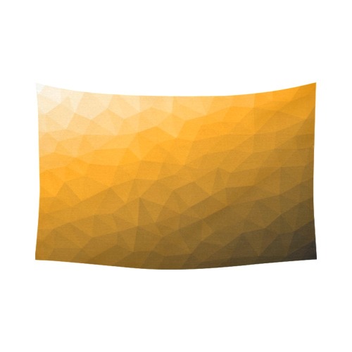 Orange gradient geometric mesh pattern Cotton Linen Wall Tapestry 90"x 60"