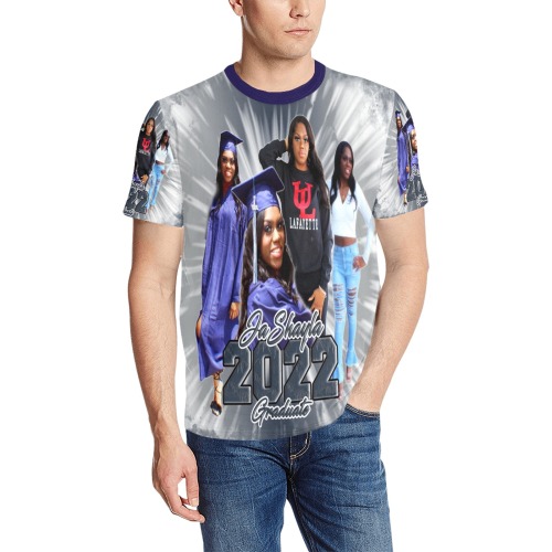 lil cooey fam Men's All Over Print T-Shirt (Solid Color Neck) (Model T63)