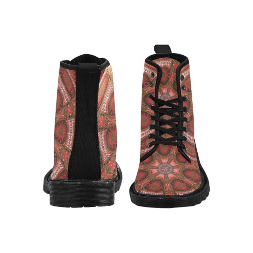Indian Beaded Cupola Fractal Abstract Kaleidoscope Mandala Martin Boots for Men (Black) (Model 1203H)