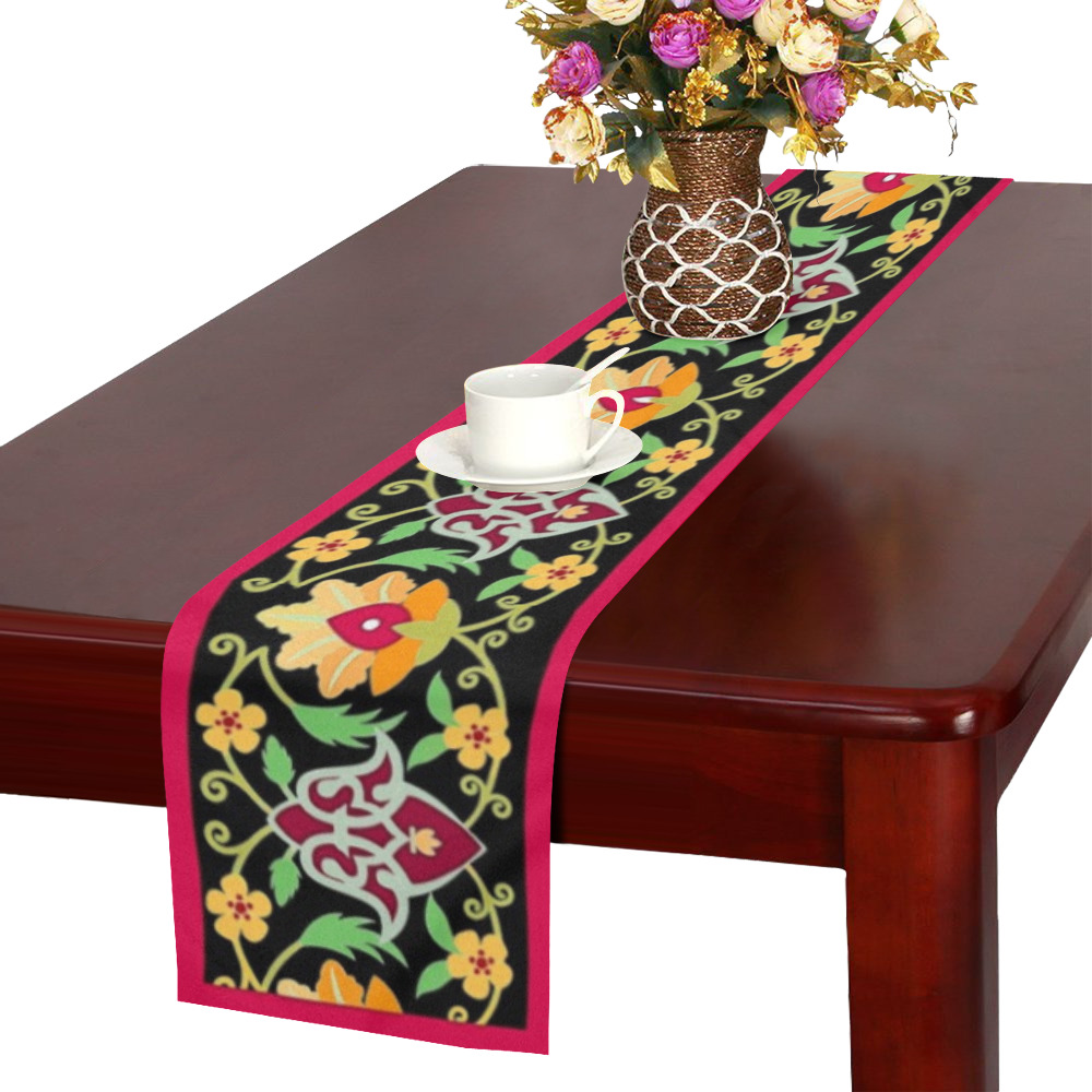 Arabic Floral Decor Table Runner 16x72 inch