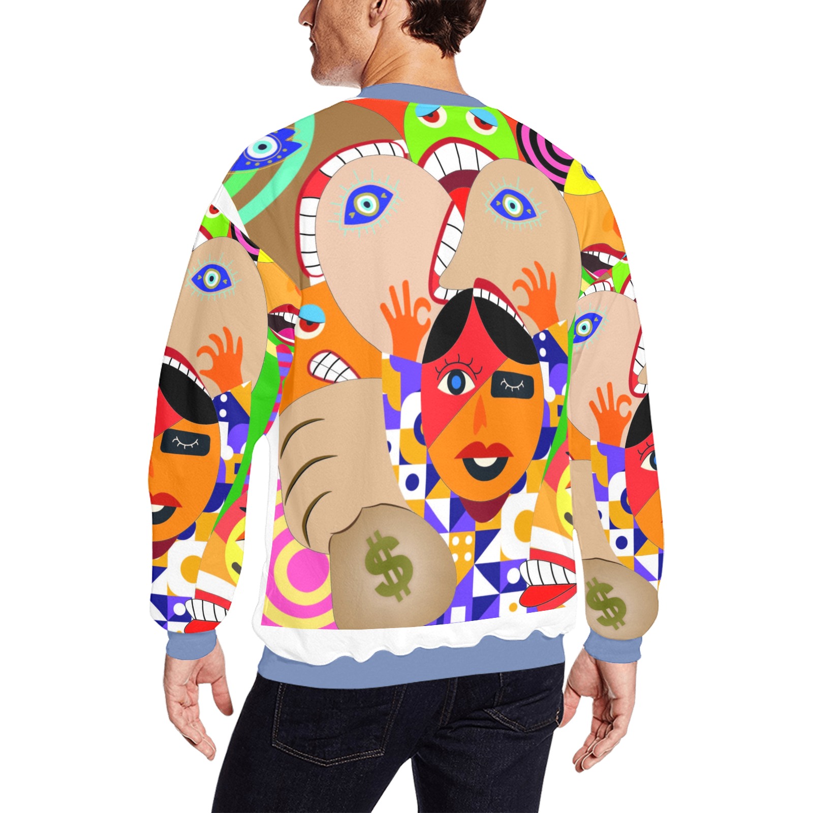 Art illustration All Over Print Crewneck Sweatshirt for Men (Model H18)