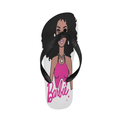 Afro Barbie Slippers Adults Flip Flops for Men/Women (Model 040)