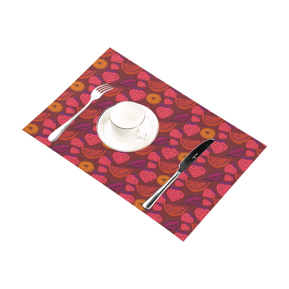 Abstract unique fruit pattern Placemat 12’’ x 18’’ (Set of 4)