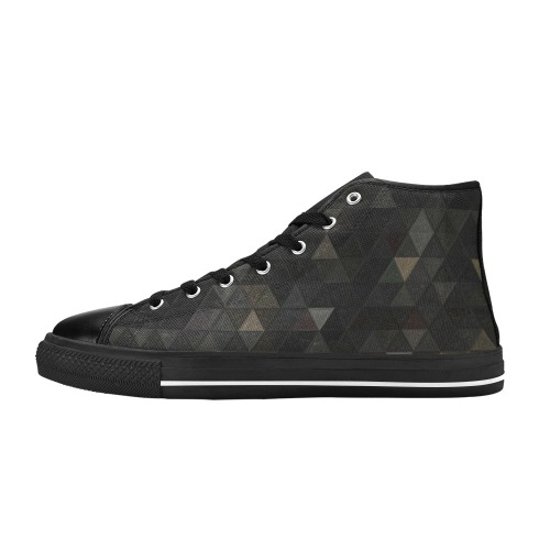 mosaic triangle 26 High Top Canvas Shoes for Kid (Model 017)