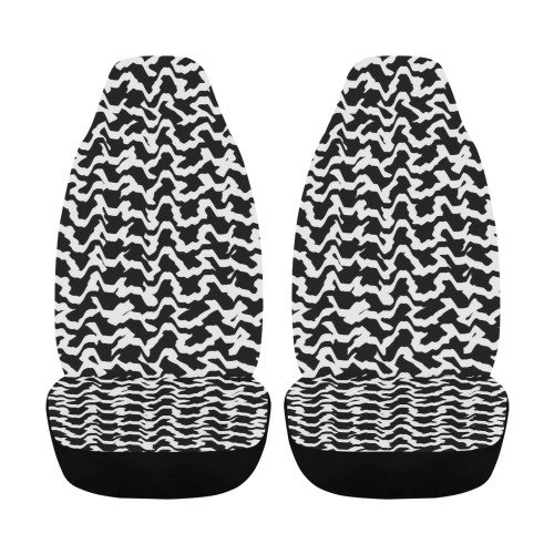 Black & White Zigs & Zags Car Seat Cover Airbag Compatible (Set of 2)