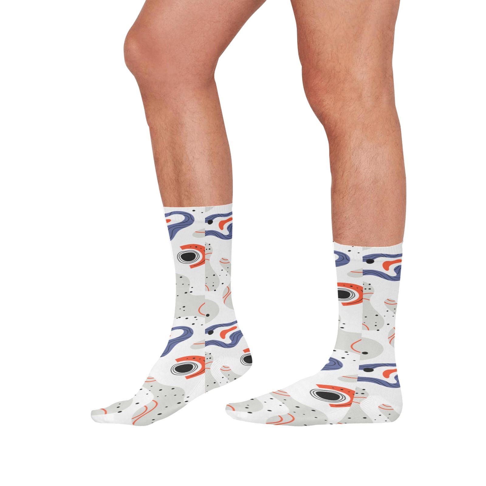 Elegant Abstract Mid Century Pattern All Over Print Socks for Men