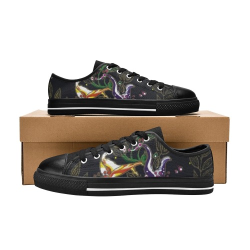 Flowers and Orbs Women's Classic Canvas Shoes (Model 018)